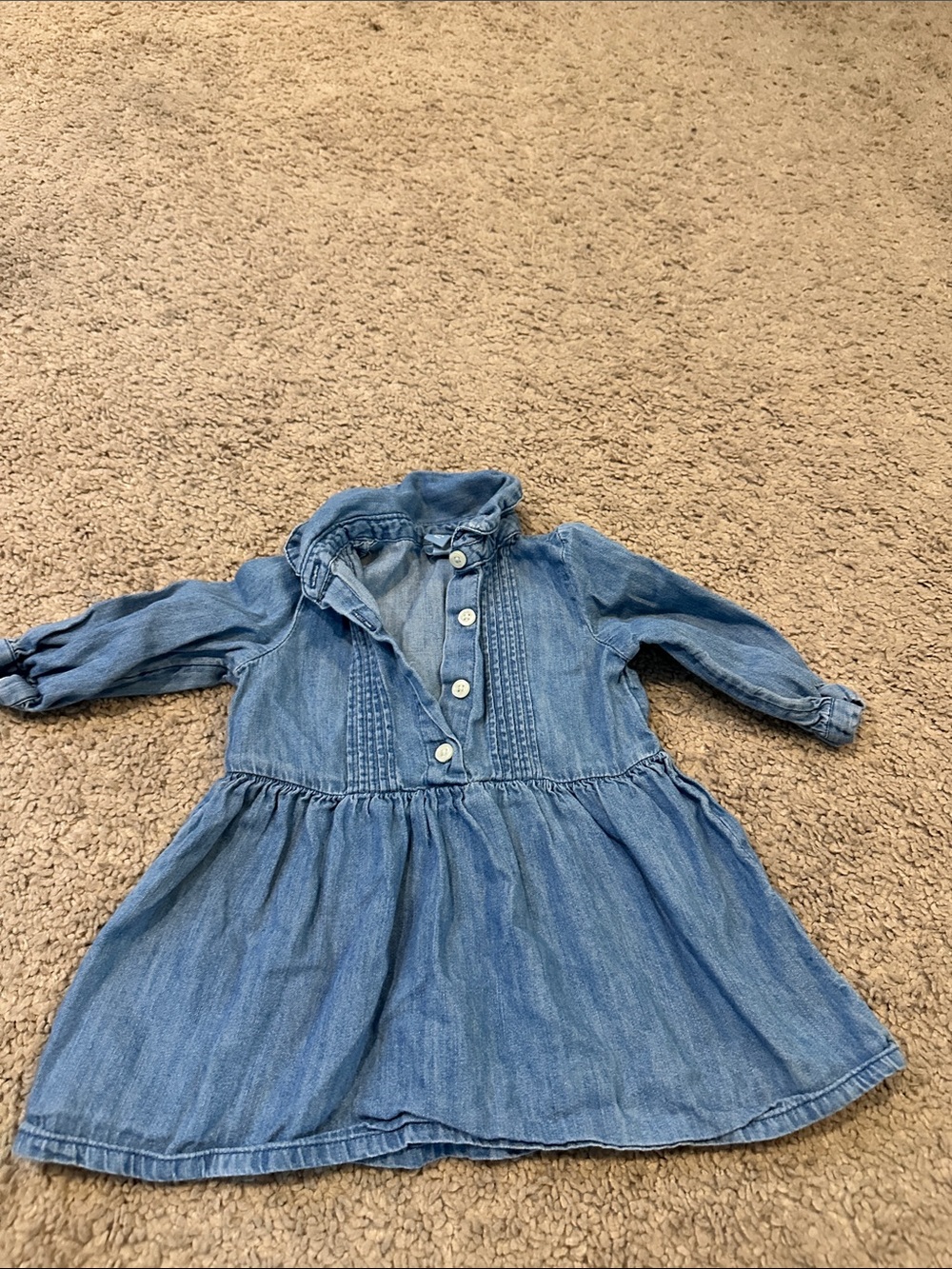 GAP Light Blue Denim Button-Front Dress